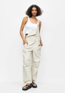 PULL & BEAR PULL&BEARPARACHUTE - Hängselbyxor - Stone