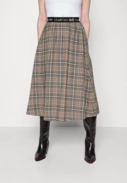 Esmé StudiosELLIE MIDI SKIRT - A-linjekjol - Charcoal Gary Check