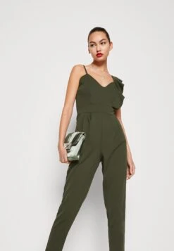 WAL G.IMAANI FRILL SLEEVE - Overall / Jumpsuit - Khaki -Wal C Stil Butik 2f81403829a5436c91db700fbc061dc8