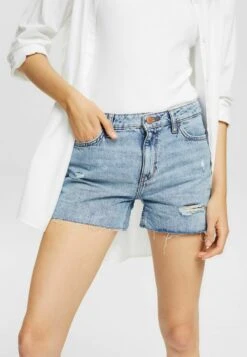 Edc By EspritIM USED LOOK - Jeansshorts - Blue Medium Washed