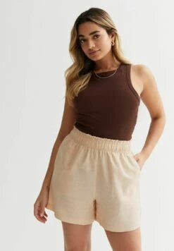 New LookPETITE BLEND HIGH WAIST - Shorts - Stone