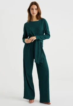WE FashionMET STRUCTUUR - Overall / Jumpsuit - Green