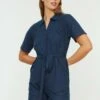 TrendyolOverall / Jumpsuit - Navy Blue -Wal C Stil Butik 5c816e40c70e4204a0145cdea0664523