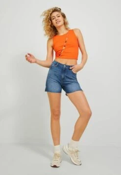 JJXXJXAURA RH HW RA SN - Jeansshorts - Medium Blue Denim -Wal C Stil Butik 60c368b368b54929949b593ede76add0