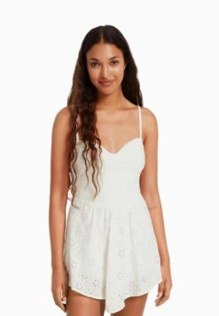 BershkaSWISS EMBROIDERY CORSET - Overall / Jumpsuit - Off White