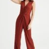 WE FashionMET STRUCTUUR - Overall / Jumpsuit - Brown -Wal C Stil Butik 85370ee9aac54b48bdbb5de9c7d14b33