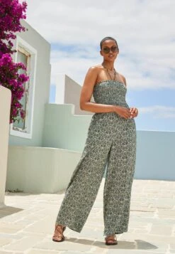 NextSHIRRED BANDEAU - Overall / Jumpsuit - Khaki Woodblock