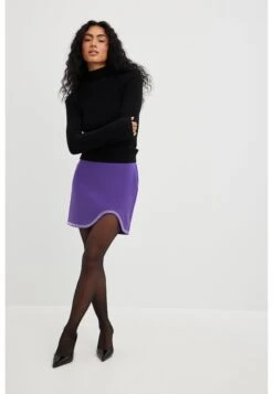 NA-KDJANKA POLLANI STRASS CURVED EDGE MINI SKIRT - Minikjol - Purple -Wal C Stil Butik 961082f2903c4241a0516cbacb575132