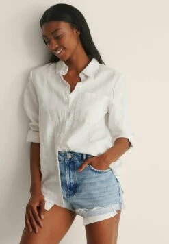 NA-KDFOLD UP - Jeansshorts - Light Blue -Wal C Stil Butik a9a497731b1f412fae49ee2e498c809b