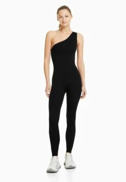 BershkaCUT-OUT SEAMLESS - Overall / Jumpsuit - Black