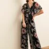 NextBATWING STANDARD - Overall / Jumpsuit - Navy Blue Sparkle Floral
