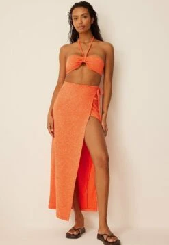 NA-KDLÄNGER MIT SCHLITZDETAIL - Omlottkjol - Orange -Wal C Stil Butik cd4c8dc4c13d47dab0b01ebe6ff1dd2d