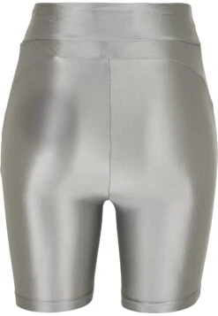 Urban ClassicsLADIES HIGHWAIST SHINY METALLIC CYCLE SHORTS - Shorts - Darksilver -Wal C Stil Butik ce8853bfb14a41b0b72e5f81fbba937c