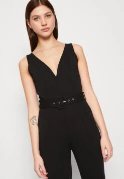 Even&OddGOING OUT LOW V NECK FLARED LEG BELTED - Overall / Jumpsuit - Black -Wal C Stil Butik f8427b06240c49ccaa2166959d756338