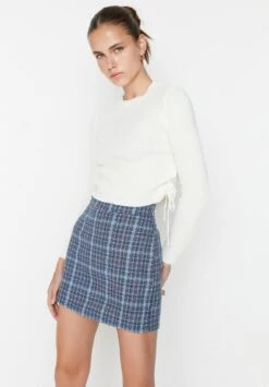 TrendyolMinikjol - Blue -Wal C Stil Butik f99367f864b44159bf81675615494882