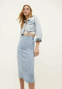 StradivariusSTRETCH - Jeanskjol - Light Blue Denim